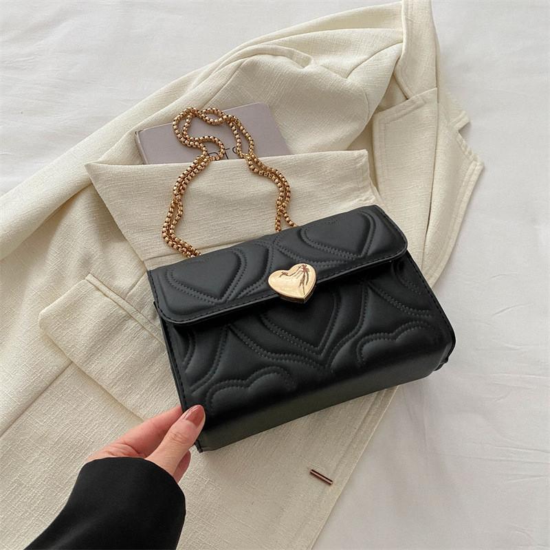

Fashionable Unique Chain Strap Medium Sized Pu Crossbody Bag For Everyday Use чёрный