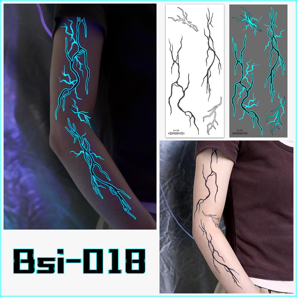 Glow Lightning Veins Kpop Girl Group Waterproof Temporary Tattoo Stickers