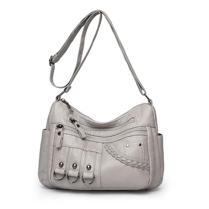 Large Capacity Multi-layer Women's Bag Middle-aged Mother's Bag Soft Leather Crossbody Bag