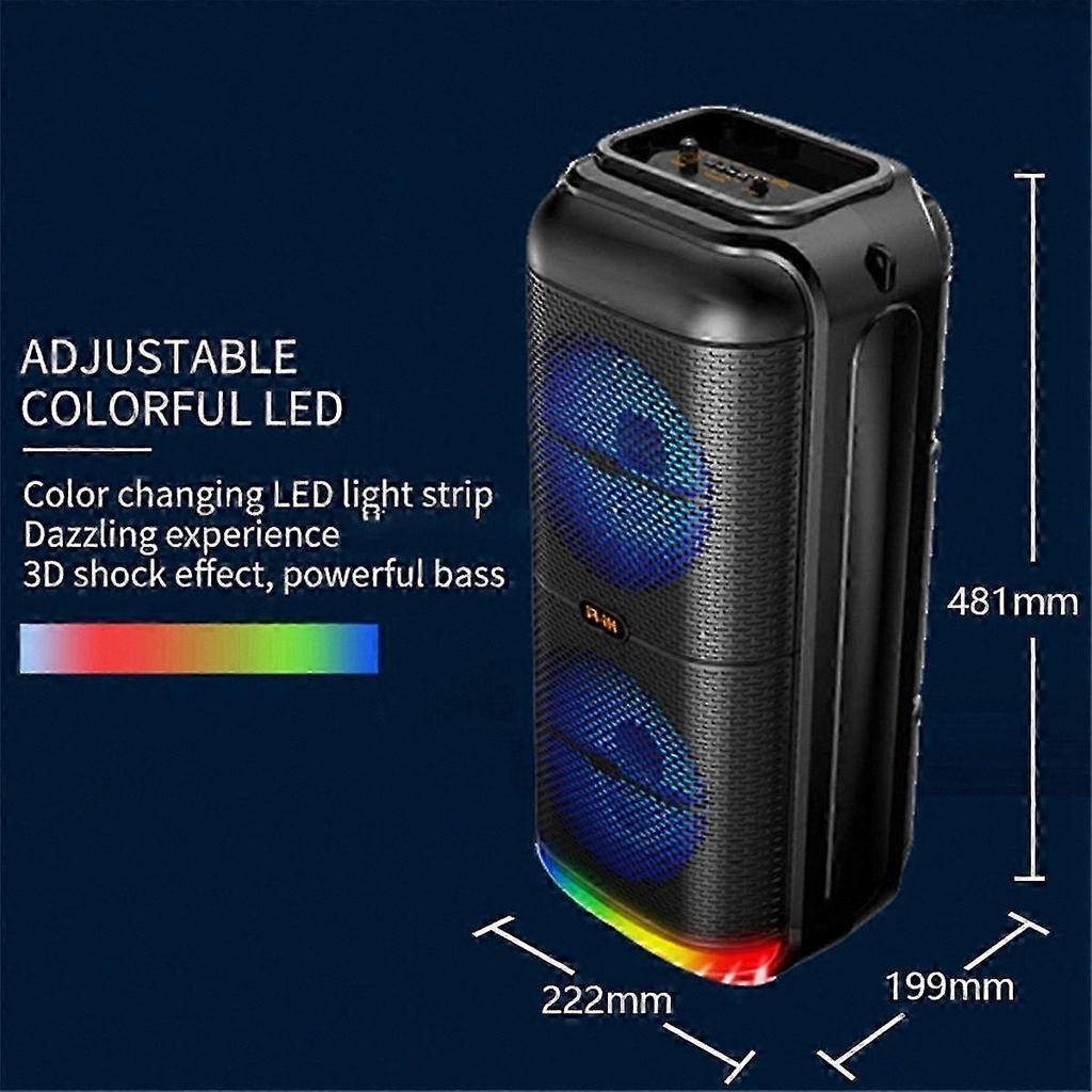Portable Wireless Outdoor Speaker with 6 Inch Dual Horn Subwoofer, 1200W High-Powered Bass Sound and Built-in Microphone for Bluetooth Connectivity