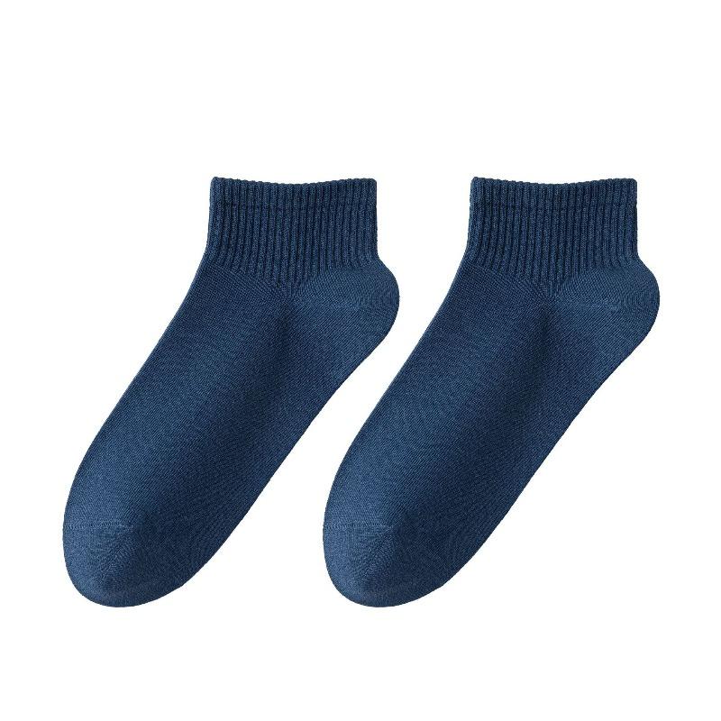 

White Cotton Men s Fine-combed Short Socks for Summer, Odor-resistant and Sweat-absorbent, Casual and Versatile, Antibacterial 1 pair темно-синього кольору