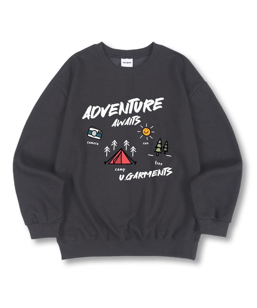 UNION GARMENTS Await Camping Premium Double-Sided Oversized Sweatshirt 4 Colors