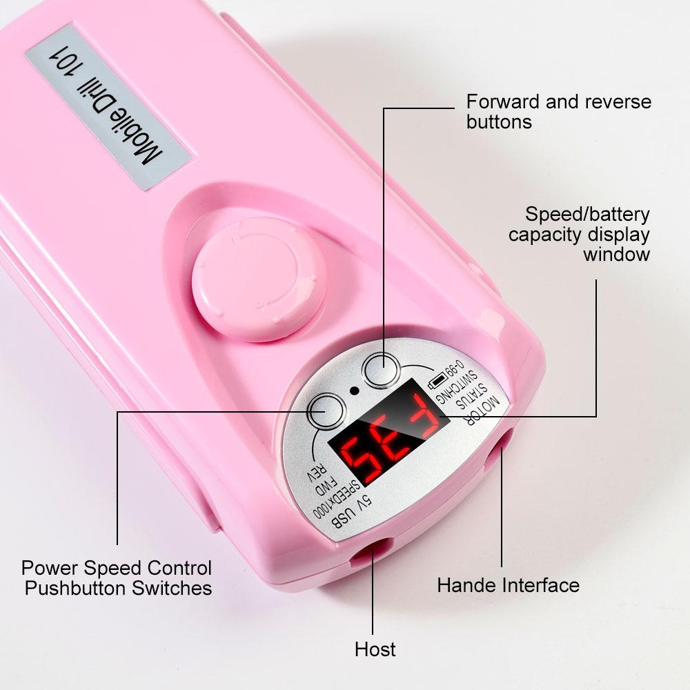 35000RPM Electric Nail Drill Professional Lathe Machine Milling Cutter Low Noise Electric Sander Gel Polishing Nail File Kit