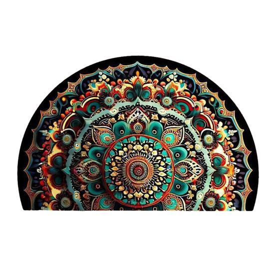 Front Door Mat Entrance Half Circle Rug Outside Entry Welcome Mat Doormat with Non Slip Rubber Backing for Front Door Entryway