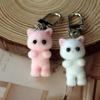 Flocking Cat Keychains Cute Cat Keyring for Bags Backpack Hanging Pendants Keychains On The Phone Funny Gifts