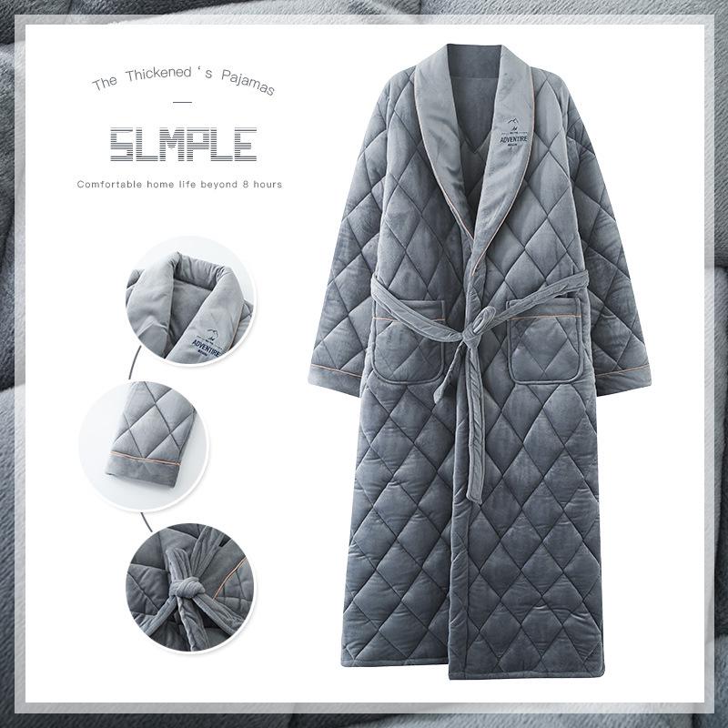 

Мужская очень длинная стеганая фланелевая зимняя пижама и халат с флисовой подкладкой XL (140-160 lbs)