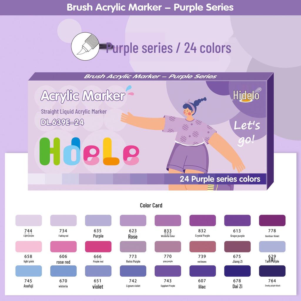 Huideler 639 Soft Tip Acrylic Marker Pen - 240 Colors for Student Art & Graffiti
