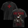T-shirt Grafica Vintage Retrò Crociato Cavaliere Templare Cristiano Gesù