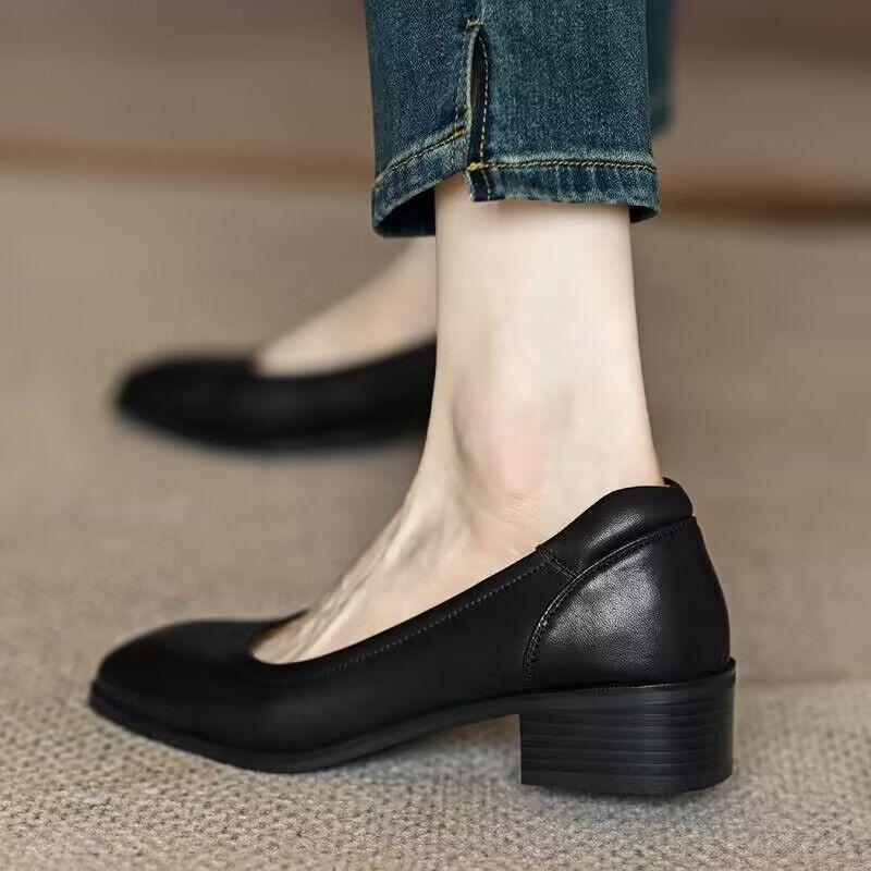 Elegant Spring Summer Women Mary Janes Shoes Cute Casual Female Retro Woman Chunky Heels Lolita Shoes Zapatos Mujer Talons Femme