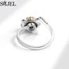 Luxury Anti Stress Anxiety Rings Fidget Spinner Ring Adjustable for Women Cute Flower Cat Starfish Ring Rotating Freely Jewelry