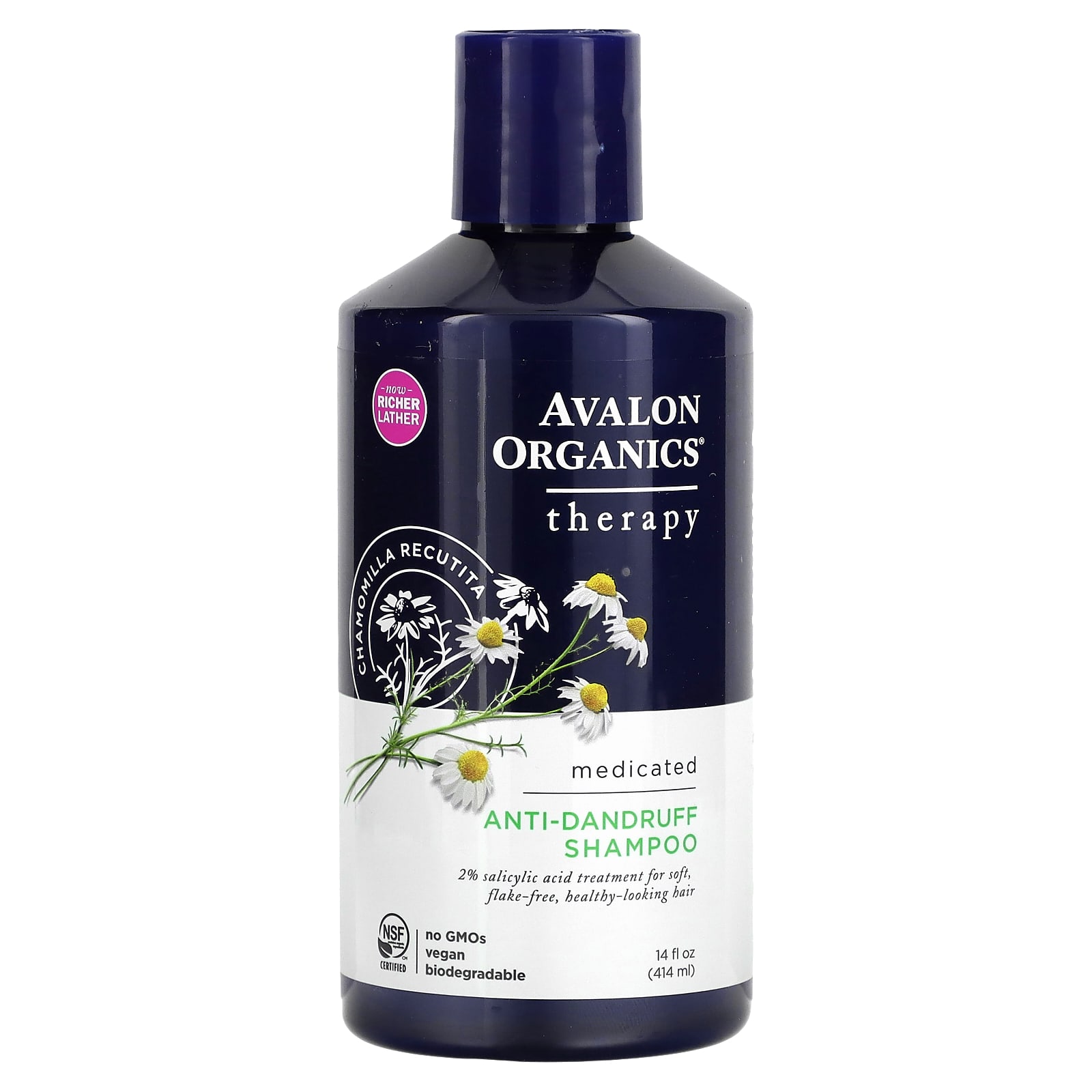 

Avalon Organics, Шампунь против перхоти, Ромашка, 14 жидких унций (414 мл)