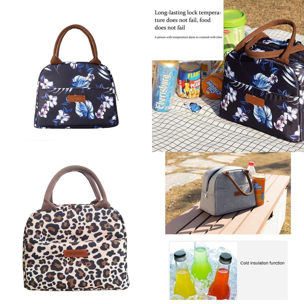 Portable High-capacity Oxford Cloth Lunch Bag Insulated Handbag For Students Professionals