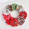 12Pcs Christmas Style Hair Ties Santa Claus Print Satin Scrunchies for Women Girls Trendy Xmas Festiva  Party Hair Accessories