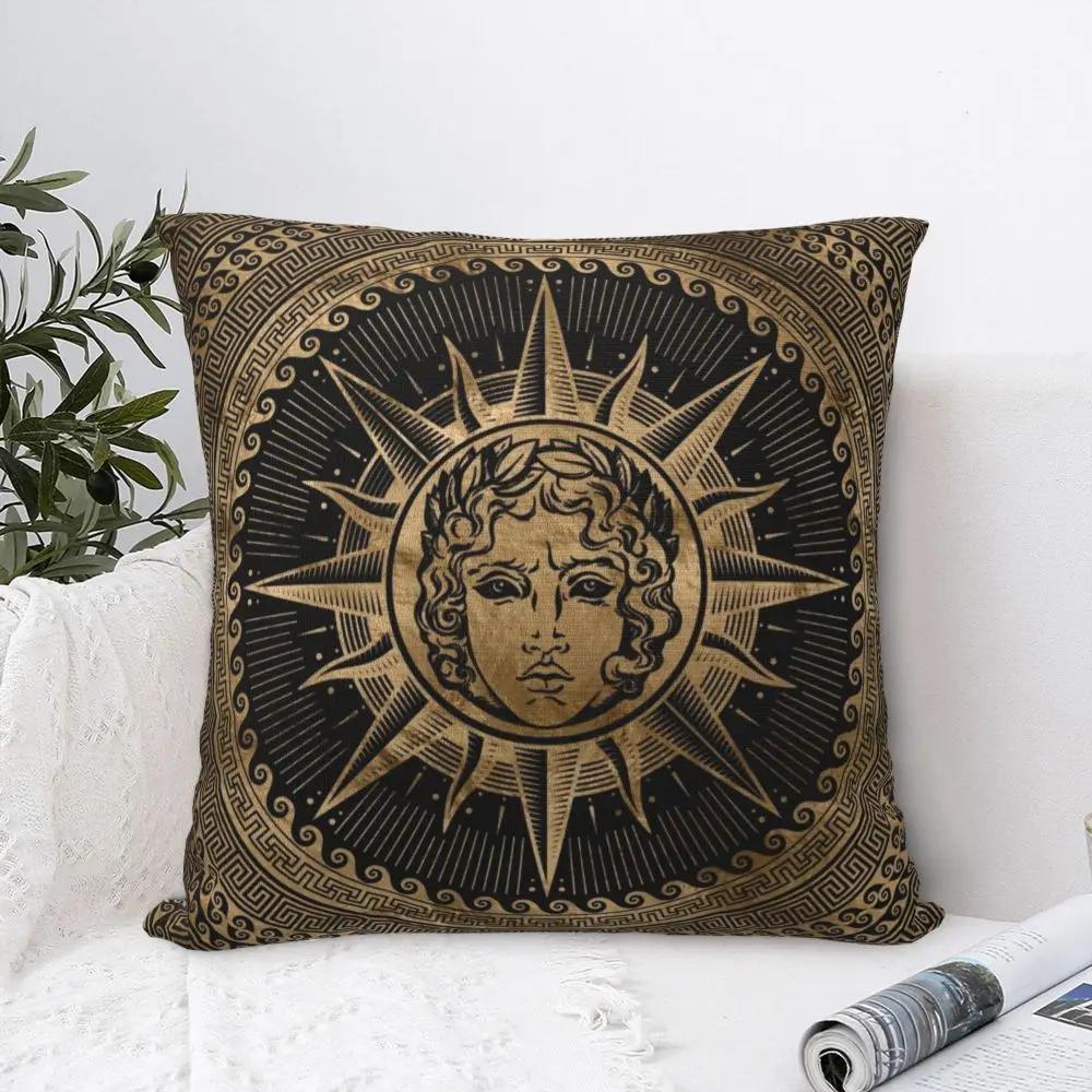 Kaufe Goldener Apollo Sonnengott Auf Griechischem Schlüssel Ornament Kissenbezug Bedruckter Kissenbezug Dekor Überwurf Kissenbezug Bezug Auto Großhandel zum Preis ab 6.86