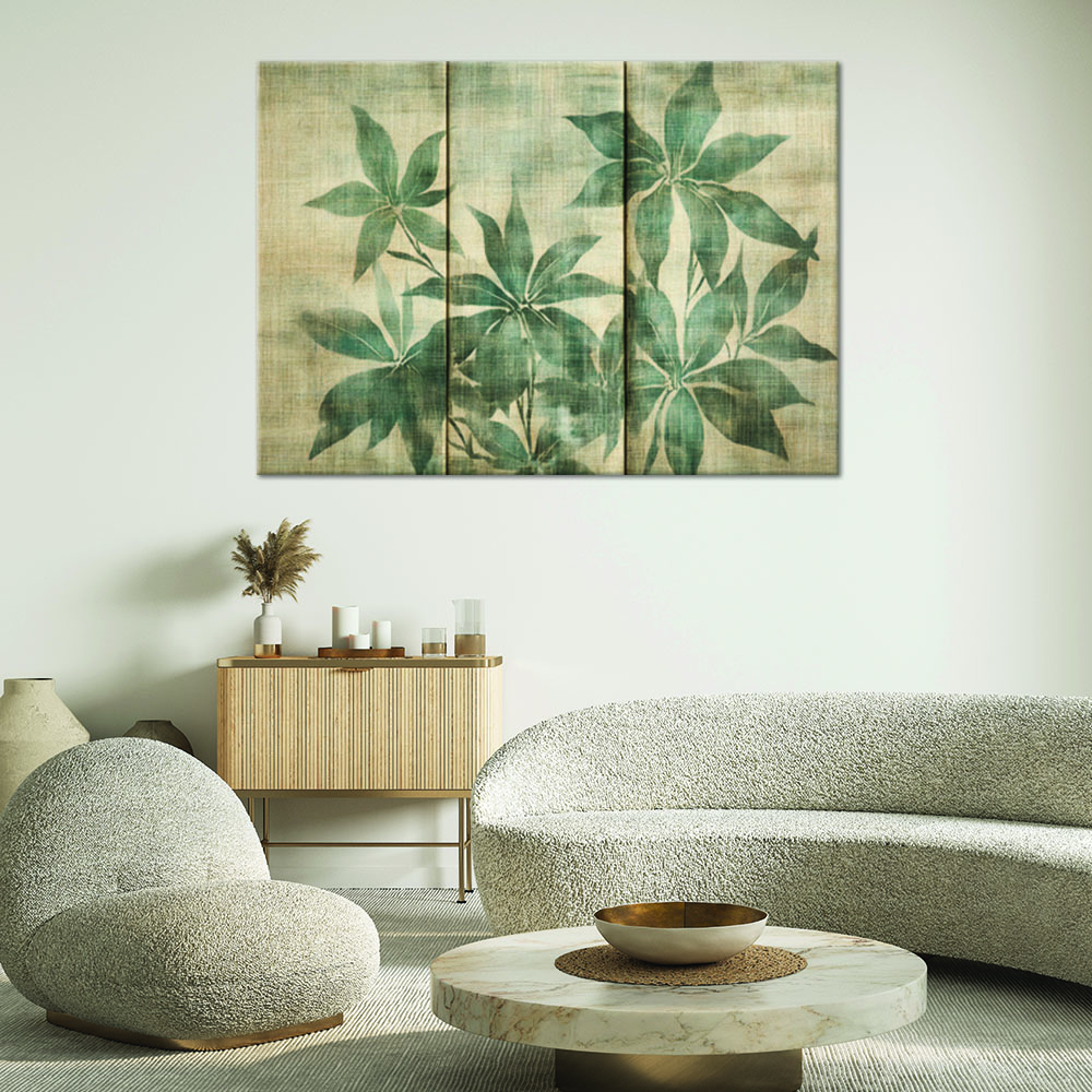 Canvas Print, Grey Leaves