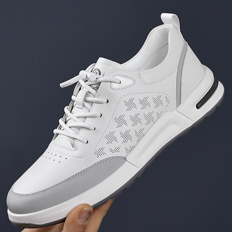 Fashion Men's Leather Casual Shoes Breathable Lightweight Summer Slip Resistant Walking Shoes Men’s Commuting Work Driving Shoes