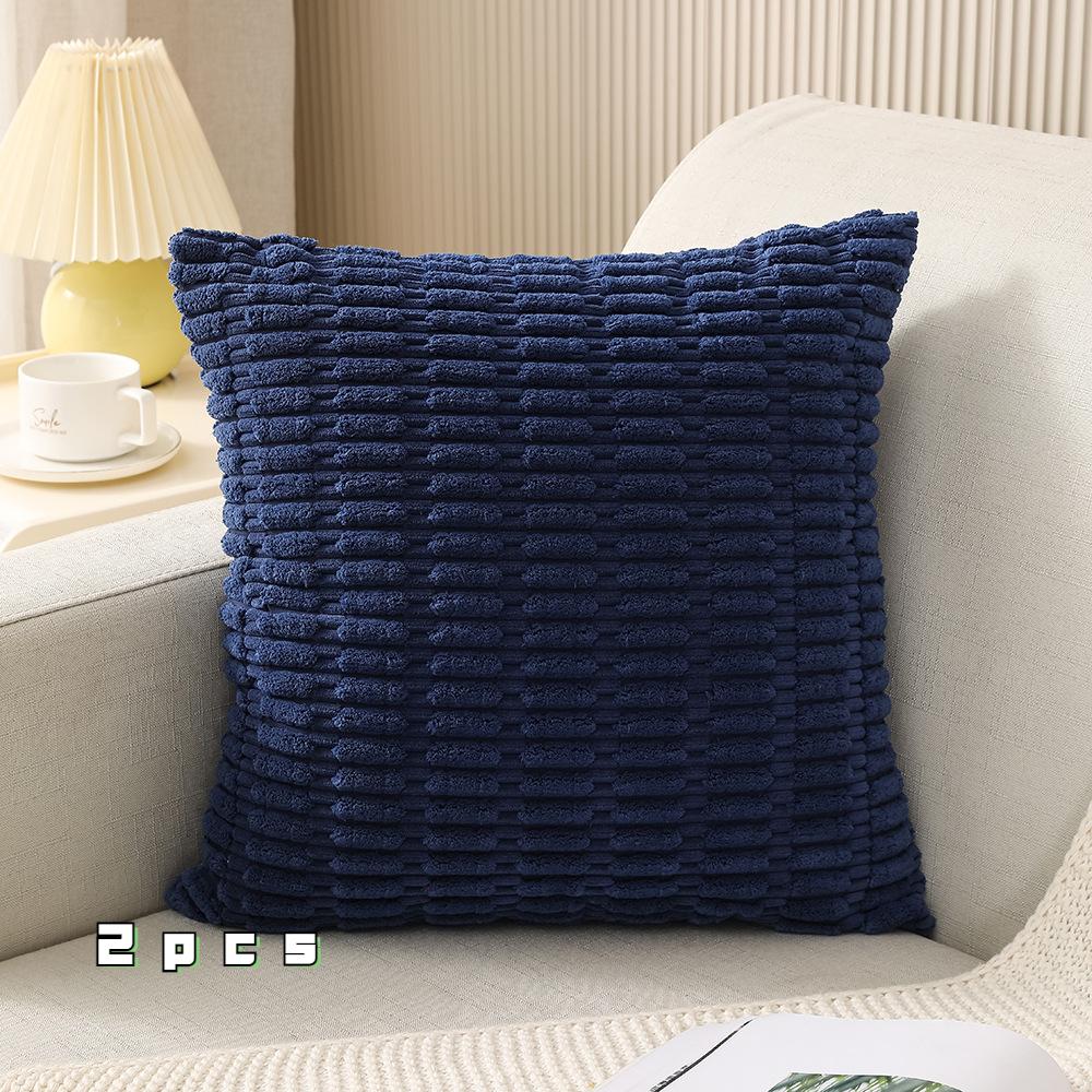 

2 шт. вельветовая наволочка однотонная простая квадратная подушка для домашнего дивана декоративная наволочка для подушки без подушки 30cm*50cm темно-синий