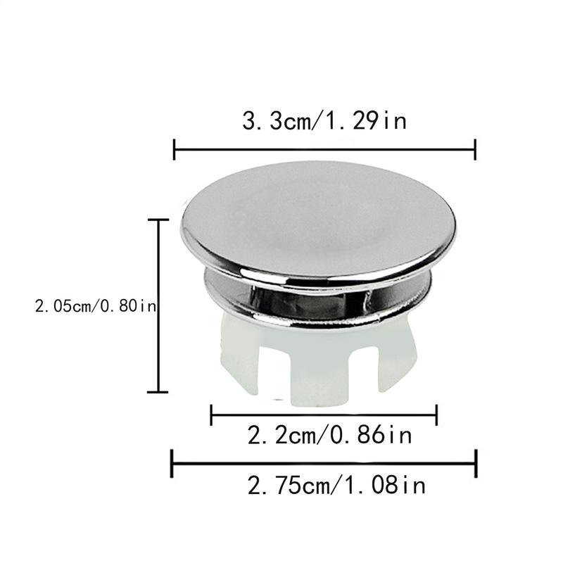 Bathroom Sink Overflow Trim Ring Overflow Cover Rings Hole Insert 22-24mm Sturdy Double Layer Overflow Cover Insert In Hole