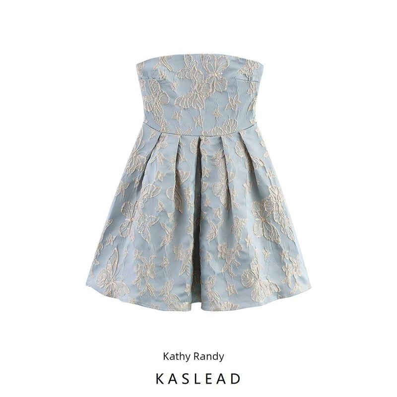 Kaslead New Women clothes Western Style Fashion Simple Slimming Temperament Tube Top Dress