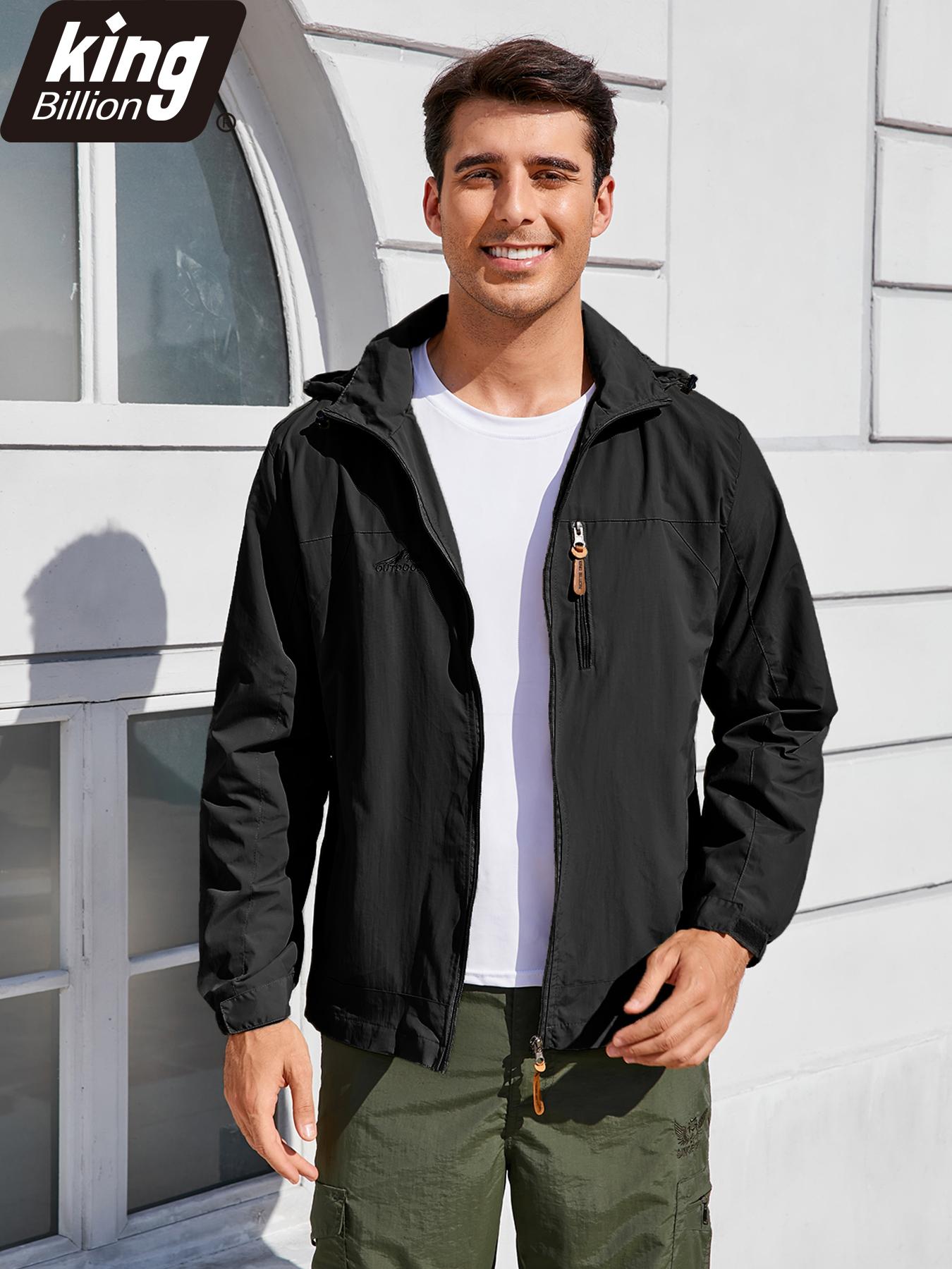 

Men s Spring Autumn Thin Hooded Jacket Outdoor Windbreaker Men Climbing Streetwear Casual Coats M чёрный