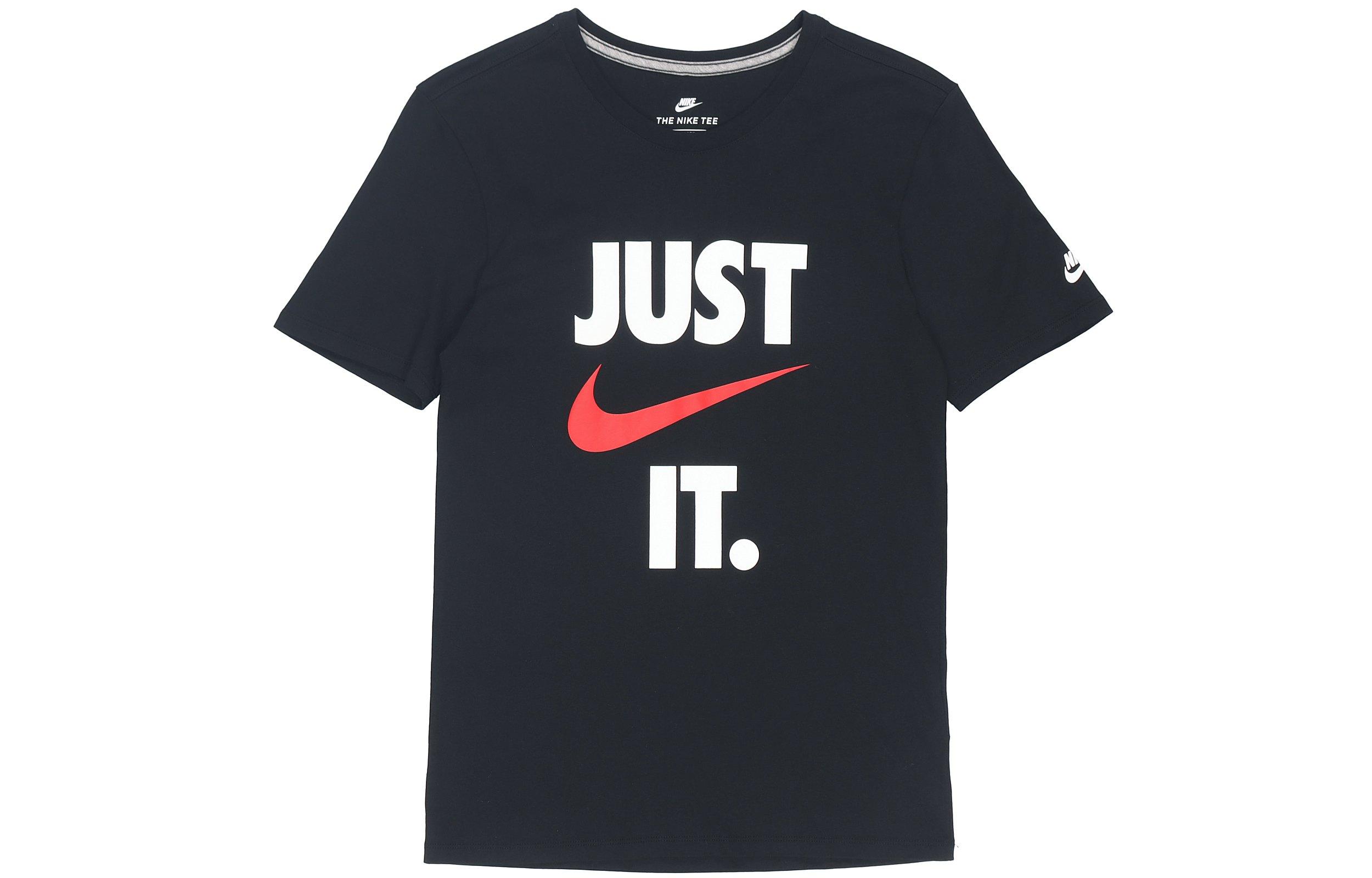 

Nike T Shirts Men s Black Crew Neck Moderate Straight Fit AQ5195-010 M
