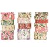 Set di Washi Tape Floreali - 15 Rotoli Fiori Arti Nastri Adesivi Fiori del Giardino Adesivi Decorativi Set di Masking Tape per Artigianato