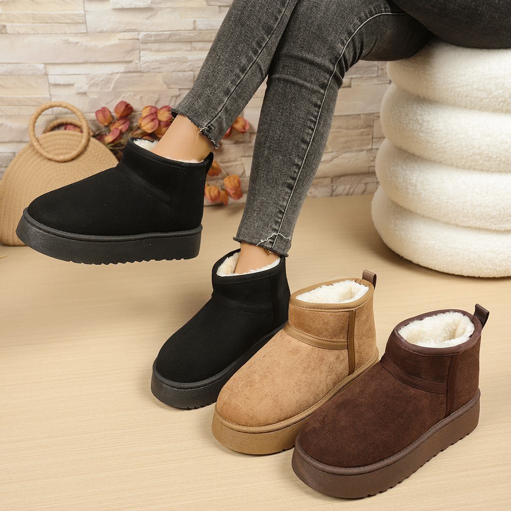 thick-soled short snow boots women's new winter versatile velvet thickened non-slip warm cotton shoes