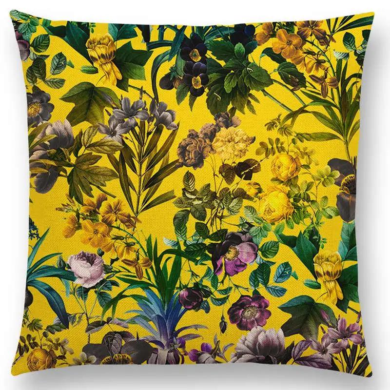 Latest Exotic Garden Summer Natural Flowers Leaf Botanical Tropical Jungle Cushion Cover Car Home Decor Sofa Throw Pillow Case