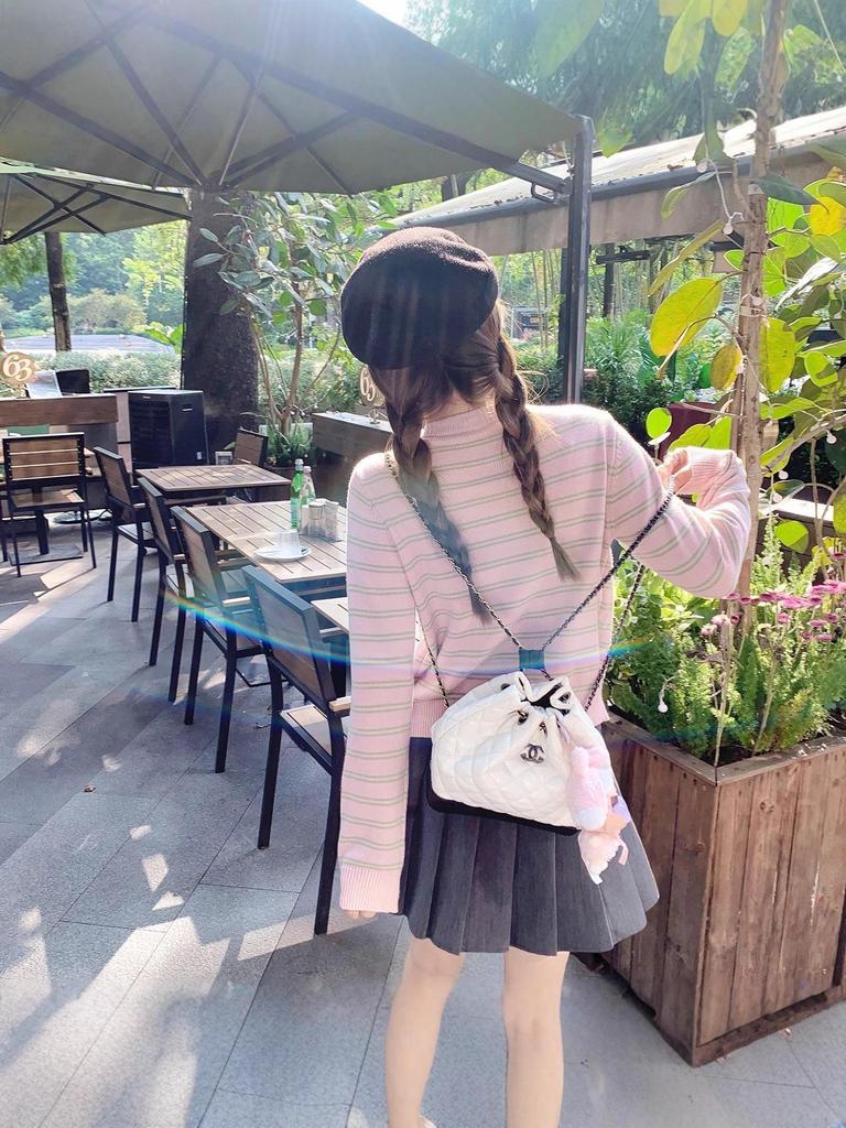 Striped Faux Two-Piece Knit Cardigan, Autumn 2025 - One Size Versatile Korean Style