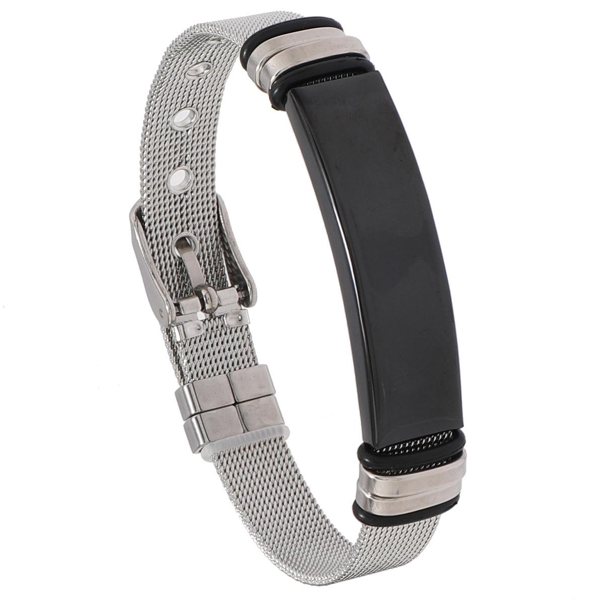 

Мужской браслет Light Plate, модные персонализированные аксессуары из титановой стали, браслет из нержавеющей стали, ювелирные изделия чёрный