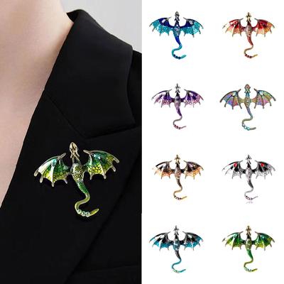 Retro Kreslený Létající Drak Brož Oblek Kabát Doplňky Brož s Kamínky Párové Doplňky Dárky