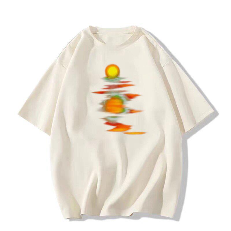 2025 Summer Women's Pure Cotton Grey Short-Sleeved T-Shirt – American-Style Loose Fit