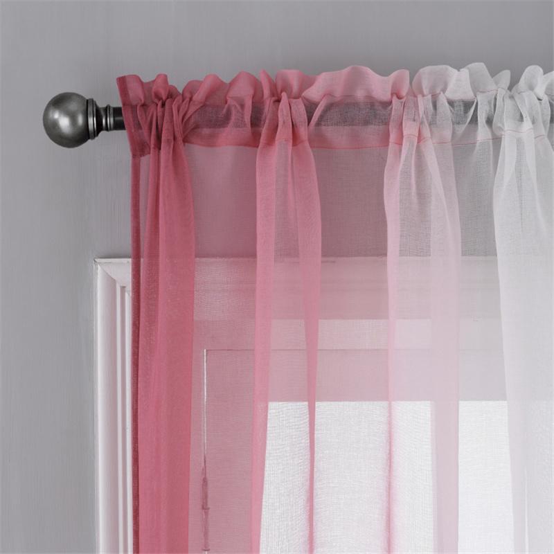 Einfache transparente Vorhänge mit Farbverlauf Elegante Fensterschleier für Wohnzimmer, Schlafzimmer & Balkon Sonnendurchlässige dekorative Tüllvorhänge