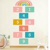 Usuwalne Kolorowe Kwadratowe Naklejki z Cyferkami na Ściany Przedszkoli i Pokoi Zabaw Materiał PVC Wielokrotnego Użytku i Łatwe do Czyszczenia
