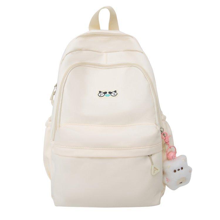 Schoolbag Korean version of high value large capacity casual solid color simple versatile junior high school student backpack