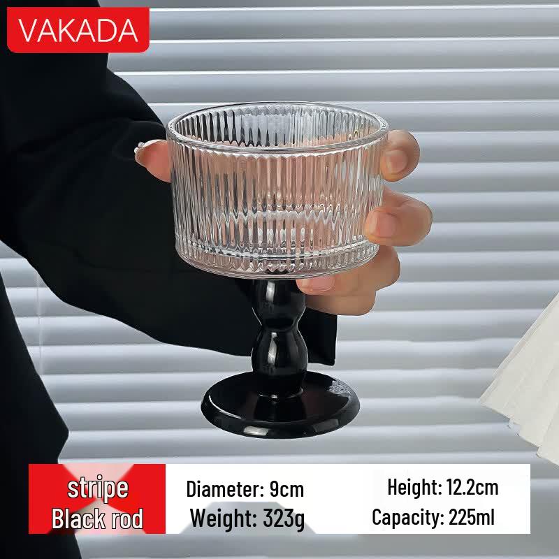 VAKADA French Retro High-Stem Glass Dessert Bowl