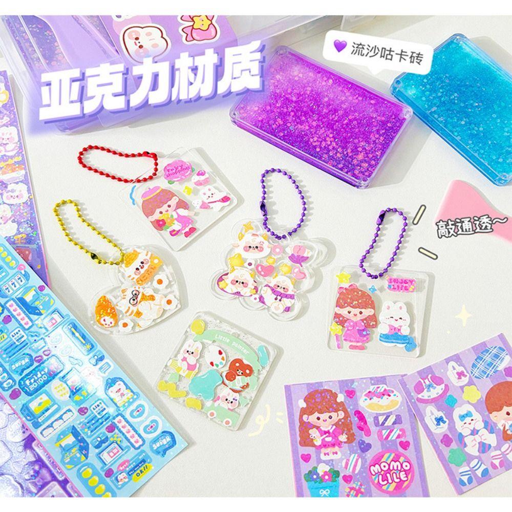Account Material Guka Sticker Set DIY Keychain Making Kit DIY Handbook Material Sticker DIY Keyring