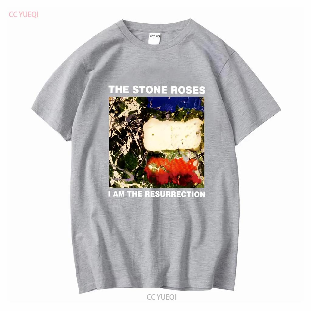 Koszulkę The Stone Roses Czarna HT50745 z długim lub krótkim rękawem vintage Prana Lekko męska Wszechstronna moda uliczna