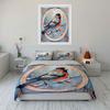 Bird Art Print Set - Winter Decor Bedding Set with 1 Duvet Cover 2 Pillowcases Single Double King Queen Gift
