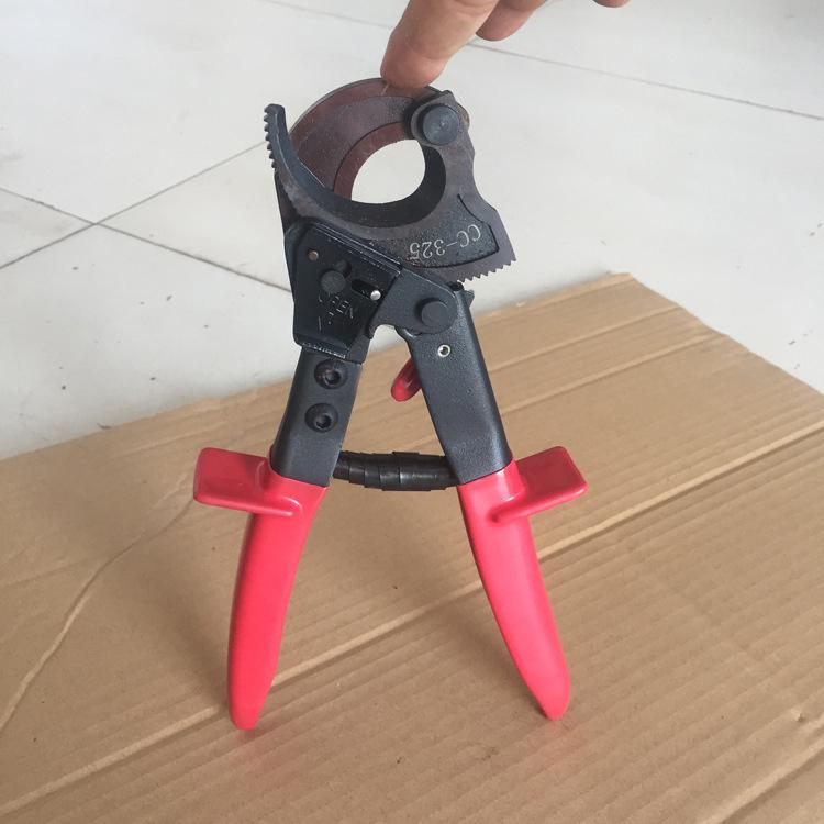 HS-325A Insulated Ratchet Cable Cutter, 260mm - Manual Gear Wire Cutter