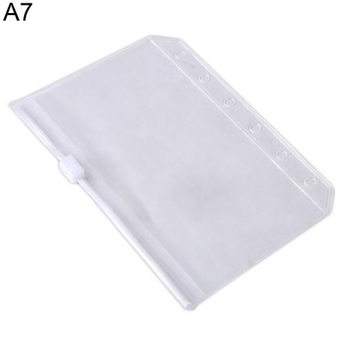 PVC Zipper Bag A5/A6/A7 Zippered Lock Envelope Document File Bag Transparent Pocket Organizer Zipper Bag 2020