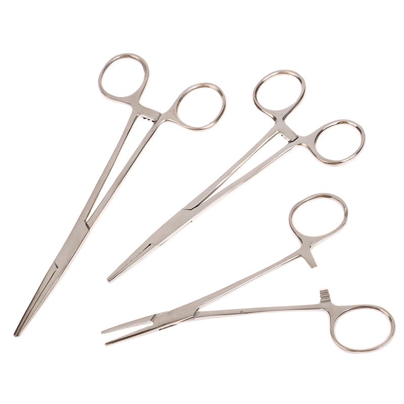 12.5/14/16/18 Cm Bent-Nose/Straight Curved Stainless Steel Locking Elbow Scissors Pliers Hemostatic Forceps Clamp Pliers