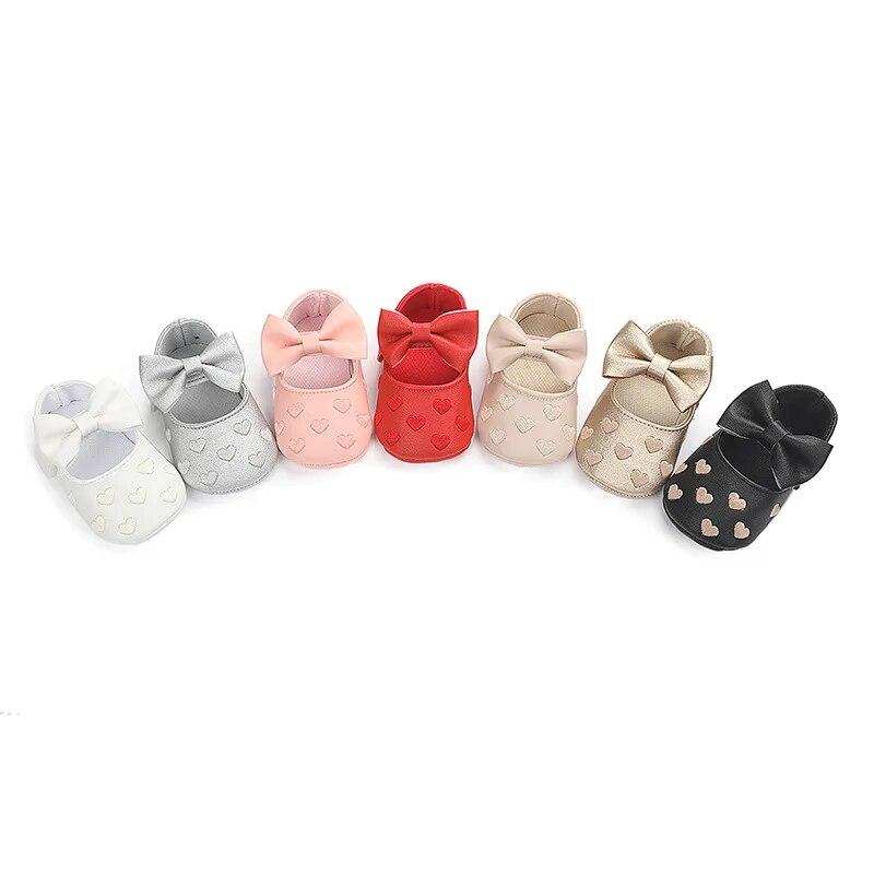 Newborn Baby Girls Shoes PU Leather Buckle First Walkers Big Bow Summer Princess Shoes Party Wedding Baby Girl Shoes