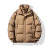 Winter new men's solid color stand-up collar fake two thickened warm cotton-padded trendy couple coat