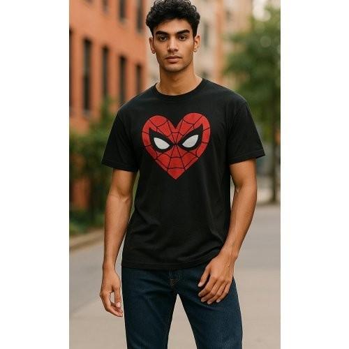 MARVEL Black Short Sleeved SPIDERMAN Top Mens MEDIUM S разноцветный