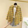 Lente Herfst Mode Shirt Grote Maat Lange Klassieke Mouw Enkelrijig Kraag Opgestikte Zak Los Geruit Print Casual Shirt Blouse