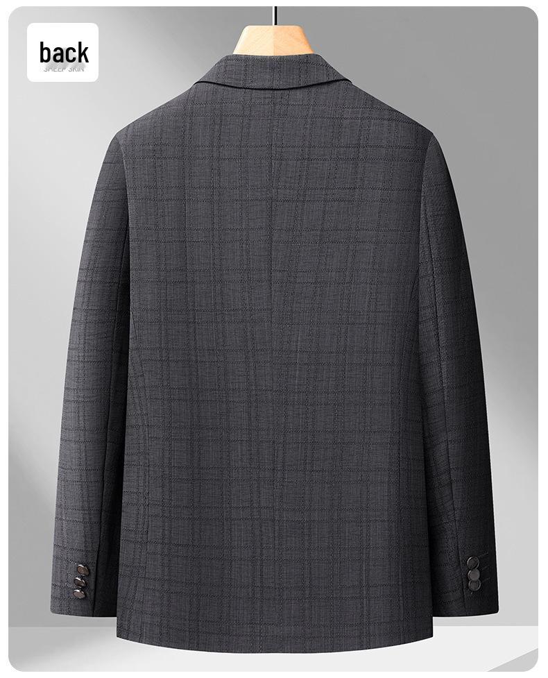 Herren Slim Fit bügelfreier karierter Blazer im koreanischen Stil - Business Casual Frühlingsjacke