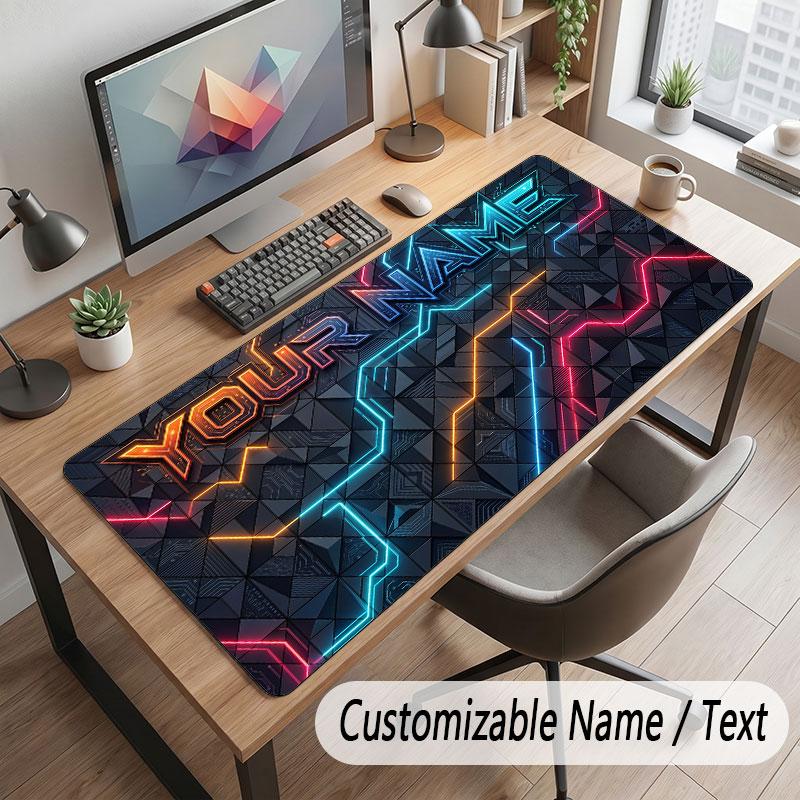 Neongbunte Thema Personalisierte Mauspads Personalisierter Druck Name Text Schreibtischunterlage Für Home Office Tischdekoration