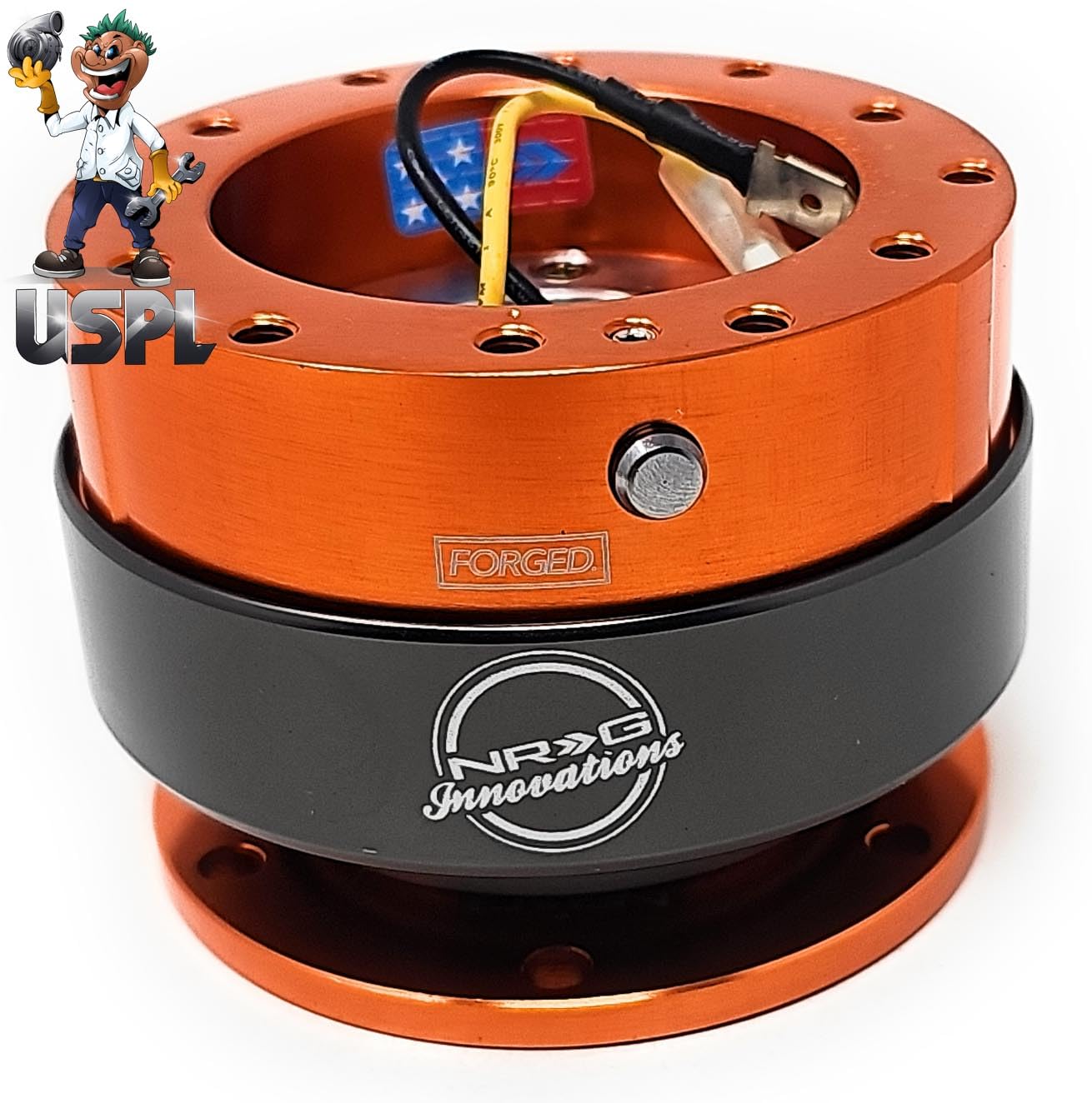 

NRG Gen Комплект быстросъемного рулевого колеса Оранжевый корпус Титановый хром кольцо SRK-200OR 2.0 - &