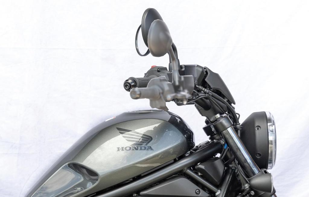 Kijima Handlebars for Honda Rebel DCT 20mm 30mm matte part number 1100/T (25y-) back, up, steel, black, 204-3399.